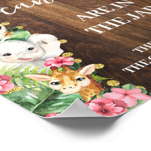 Safari Pink Rustic How many Candies Shower Game ポスター (角)