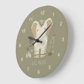 Safari Portrait Elephant ID1264 ラージ壁時計 (傾斜)