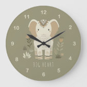 Safari Portrait Elephant ID1264 ラージ壁時計 (正面)