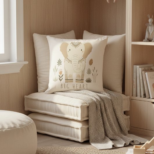 Safari Portrait Elephant Ivory ID1264 クッション