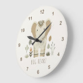 Safari Portrait Elephant Ivory ID1264 ラージ壁時計 (傾斜)