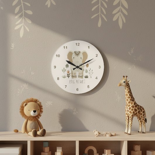 Safari Portrait Elephant Ivory ID1264 ラージ壁時計