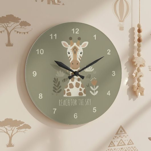 Safari Portrait Giraffe ID1264 ラージ壁時計