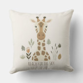 Safari Portrait Giraffe Ivory ID1264 クッション (裏面)