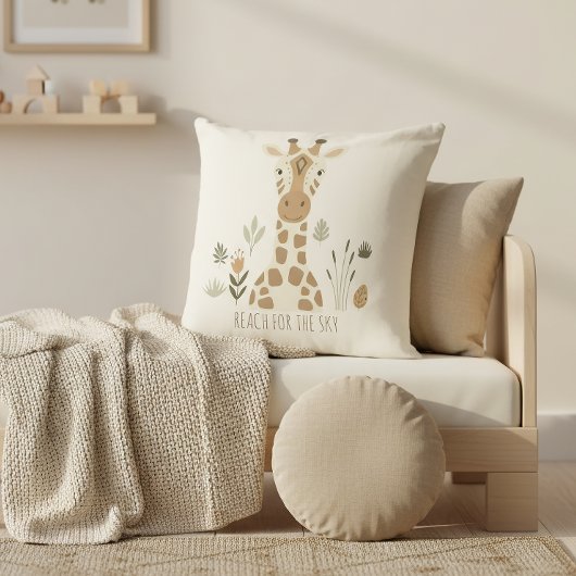 Safari Portrait Giraffe Ivory ID1264 クッション