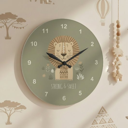 Safari Portrait Lion ID1264 ラージ壁時計