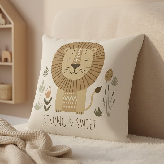 Safari Portrait Lion Ivory ID1264 クッション