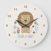 Safari Portrait Lion Ivory ID1264 ラージ壁時計 (正面)