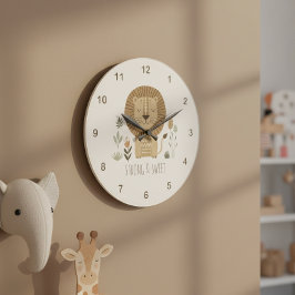 Safari Portrait Lion Ivory ID1264 ラージ壁時計