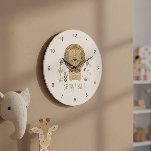 Safari Portrait Lion Ivory ID1264 ラージ壁時計