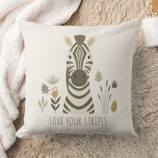 Safari Portrait Zebra Ivory ID1264 クッション (ブランケット)