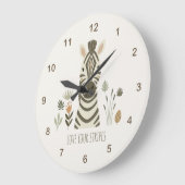 Safari Portrait Zebra Ivory ID1264 ラージ壁時計 (傾斜)