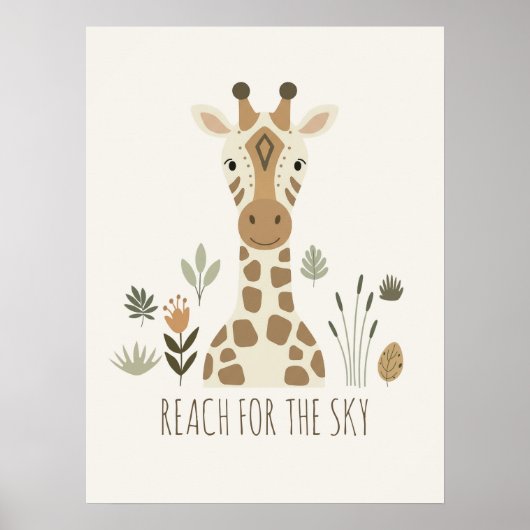 Safari Portraits Giraffe Ivory ID1264 ポスター (正面)