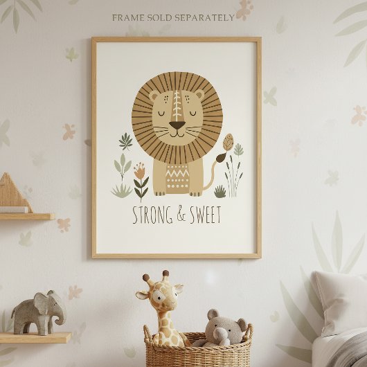 Safari Portraits Lion Ivory ID1264 ポスター