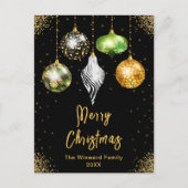 Safari Print Ornaments Merry Christmas シーズンポストカード (正面)