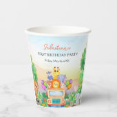 Safari Ride Jungle Fun Style Birthday Party Cups 紙コップ (正面)