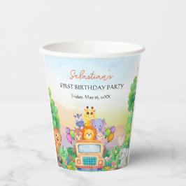 Safari Ride Jungle Fun Style Birthday Party Cups 紙コップ