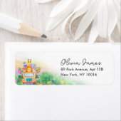 Safari Ride with Greenery 1st Birthday  ラベル (インサイチュ)