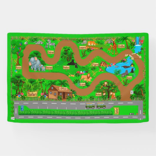 Safari Roads for Cars 2 1/2' x 4' 横断幕 (横)