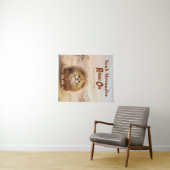 Safari Roaring One Fluffy Leopard Birthday Party タペストリー (インサイチュ(横))