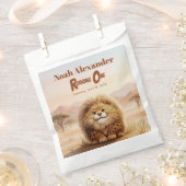 Safari Roaring One Fluffy Leopard Birthday Party フェイバーバッグ (クリップ留めされた状態)