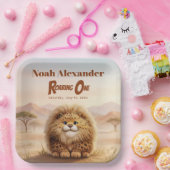 Safari Roaring One Fluffy Leopard Birthday Party ペーパープレート (パーティー)