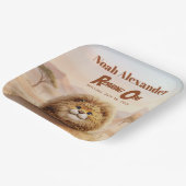 Safari Roaring One Fluffy Leopard Birthday Party ペーパープレート (傾斜あり)