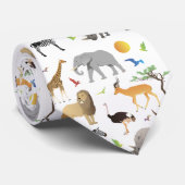 Safari Savanna Animals Pattern ネクタイ (ロール)