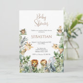 Safari Spanish Baby Shower Boy invitation 招待状 (スタンド正面)