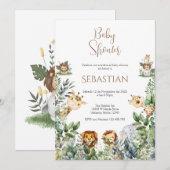 Safari Spanish Baby Shower Boy invitation 招待状 (正面/裏面)