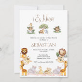 Safari Spanish Baby Shower Boy invitation 招待状 (正面)