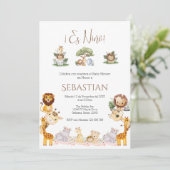 Safari Spanish Baby Shower Boy invitation 招待状 (スタンド正面)