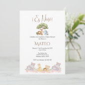 Safari Spanish Baby Shower Boy invitation 招待状 (スタンド正面)