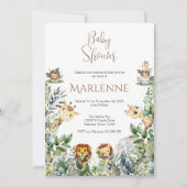 Safari Spanish Baby Shower Girl invitation 招待状 (正面)