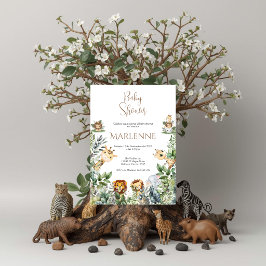 Safari Spanish Baby Shower Girl invitation 招待状