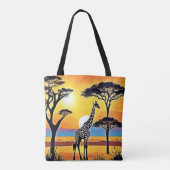 Safari Sunset: Giraffe's Embrace トートバッグ (裏面)