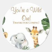 Safari Thank You Stickers ラウンドシール (正面)