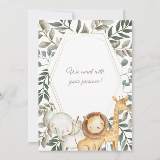 Safari Theme Baby Shower Invitation 招待状 (裏面)