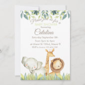 Safari Theme Baby Shower Invitation 招待状 (正面)