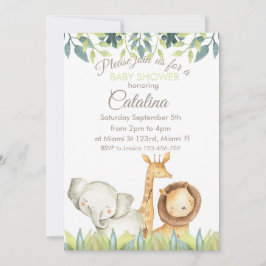Safari Theme Baby Shower Invitation 招待状