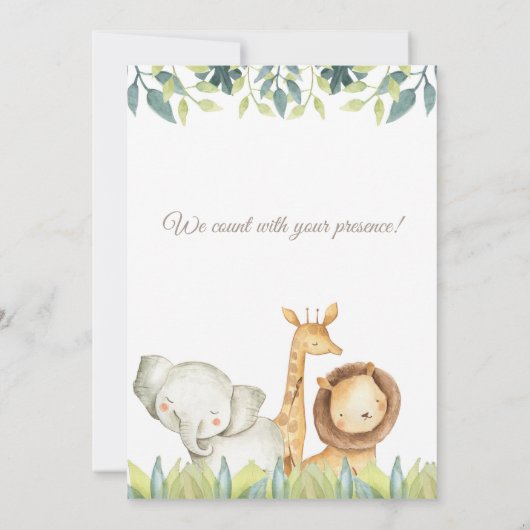 Safari Theme Baby Shower Invitation 招待状 (裏面)
