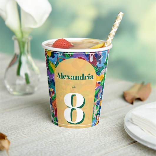 Safari Theme Birthday Custom Age Name 紙コップ (インサイチュ)