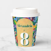 Safari Theme Birthday Custom Age Name 紙コップ (正面)