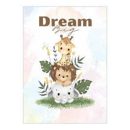  safari themed uplifting nursery wall poster ポスター