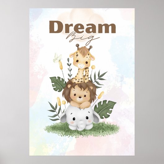  safari themed uplifting nursery wall poster ポスター (正面)