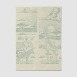 Safari Toile, Baby Wild Adventure Green 薄葉紙