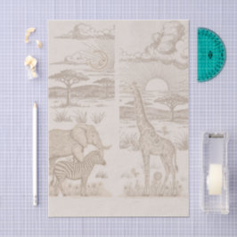 Safari Toile, Neutral Baby Wild Adventure Sides 薄葉紙