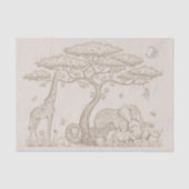 Safari Toile, Neutral Baby Wild Boho Adventure 薄葉紙 (正面)