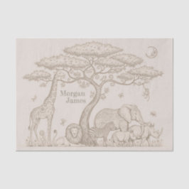 Safari Toile, Neutral Baby Wild Boho Adventure 薄葉紙