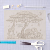 Safari Toile, Neutral Baby Wild Boho Adventure 薄葉紙 (クラフト)